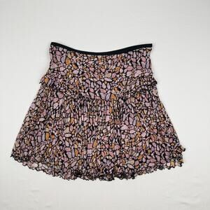 Diane von Furstenberg 'Delight' Silk Mesh Skirt Abstract Print Size 6 Pink Black